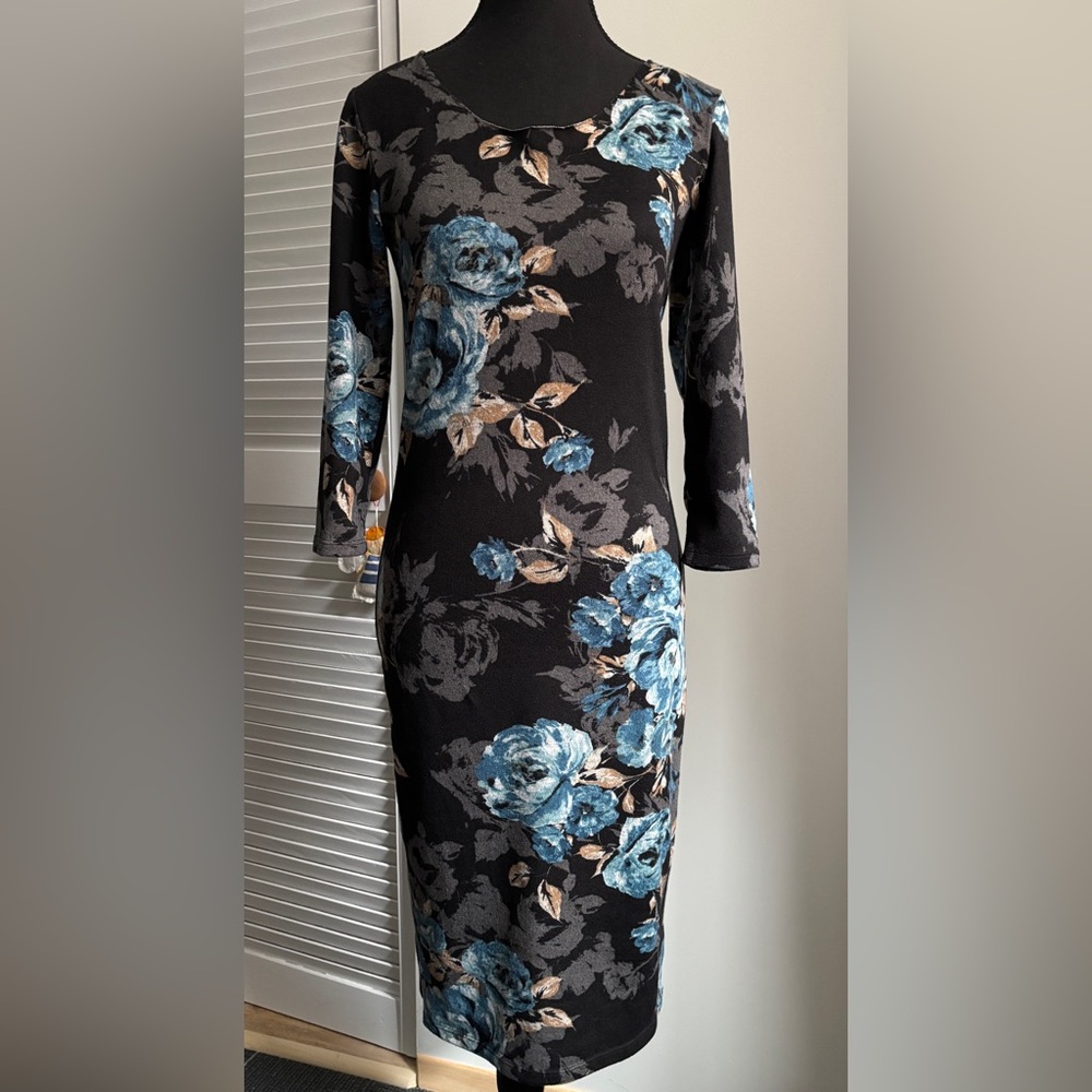 Elegant Long Sleeve Floral Dress